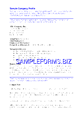 Sample Company Profile pdf free